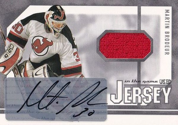 AUTO jersey karta MARTIN BRODEUR 03-04 ITG Used Auto Jersey /10